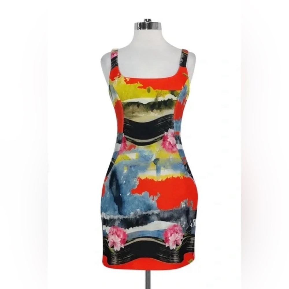 Milly Multicolor Abstract Mini Dress